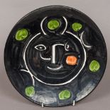 PABLO PICASSO (1881-1973) Spanish Limited edition Madoura Visage Noir ceramic plate The underside