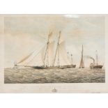 THOMAS GOLDSWORTH DUTTON (1819-1891) British The Schooner Yacht 'Gloriana' Lithographic print,