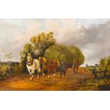 ENGLISH SCHOOL (19th century) Taking the Hay Oil on canvas, indistinctly signed (possibly S CLARK),