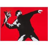 After BANKSY (born 1974) British Love is in the Air Limited edition print by West Country Prince,