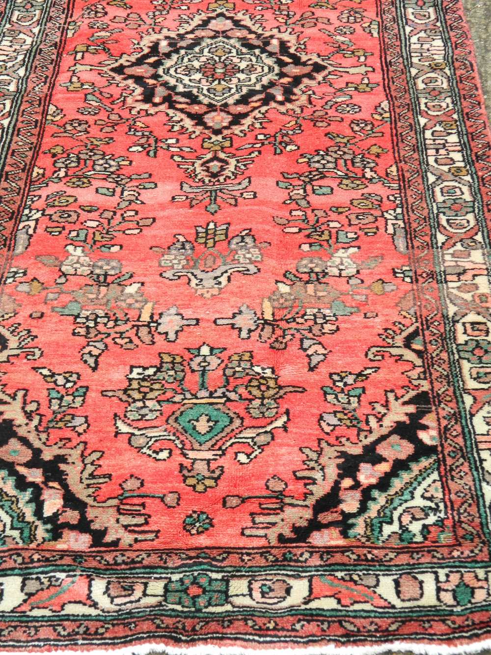 A red ground Hamadan runner 311 x 108 cm. - Image 2 of 4