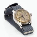 A Lemania gentleman's military naval chronograph wristwatch (HS9) (Hydrograph Service) The dial