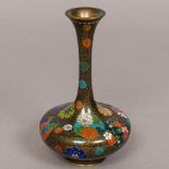 A late 19th century Japanese cloisonne vase Of squat bulbous form with elongated neck and flared