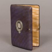 A 19th century leather covered aide-memoire Of hinged rectangular form,