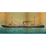 ENGLISH SCHOOL (early 20th century) The Steam Sail Ship Afonwen (White River) Watercolour, unsigned,