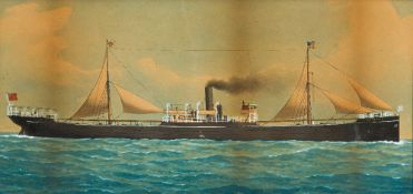 ENGLISH SCHOOL (early 20th century) The Steam Sail Ship Afonwen (White River) Watercolour, unsigned,