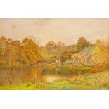 CYRIL WARD RCA (1863-1935) British Cottage by a Lake Watercolour, signed and dated 1894,