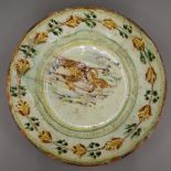 An early 19th century slipware decorated pottery bowl Of deep flared form,