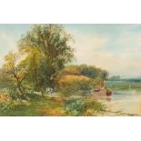 HENRY CHARLES FOX (1855-1929) British Horse Drawn Barge Watercolour, signed and dated 1902,