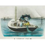 A pair of American prints published by Currier & Ives of New York A Lovely Calm and A Black Squall,