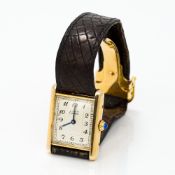 A silver Vermeil Must de Cartier tank quartz wristwatch Of rectangular form,