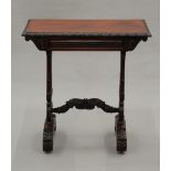 A 19th century Anglo-Indian rosewood side table The rectangular top with acanthus carved edge above