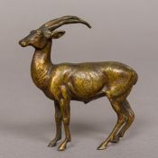 An early 20th century patinated bronze animalier sculpture Formed as an antelope. 10 cm wide.