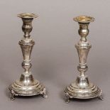 A pair of Judaica Shabbat silver candlesticks,