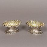 A pair of George IV silver salts, hallmarked Sheffield 1829,
