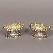 A pair of George IV silver salts, hallmarked Sheffield 1829,