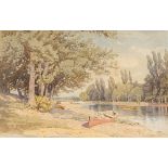 CHARLES HARMONY HARRISON (1842-1902) British River Scene Watercolour, signed, framed and glazed.