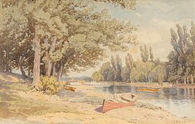 CHARLES HARMONY HARRISON (1842-1902) British River Scene Watercolour, signed, framed and glazed.