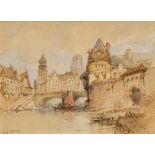PAUL MARNY (1829-1914) French/British Le Ferte, Calvador, Normandy Watercolour,