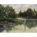 R FOOT (19th/20th century) British Pangbourne Weir Oil on canvas, signed and dated 1901, framed.