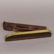 A brass mounted Browns 14147 patent spirit level Of curved form,
