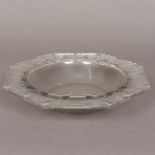 A Lalique clear glass bowl Of octagonal form, with broad decorated rim,