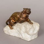 HENRI PAYEN (1894-1933) French Model of a Lion Patinated bronze, signed, mounted on a quartz base.