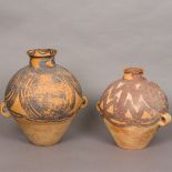 Two antiquity style Chinese terracotta amphora Each with twin lug handles,