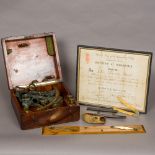 A 19th century sextant Housed in original fitted mahogany case,