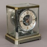 A chromed cased Jaeger leCoultre Atmos clock Of typical form,