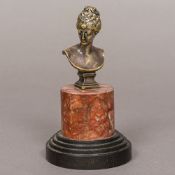 A silvered bronze bust formed as Diane de Poitiers The reverse signed Jean Goujon Susst Fres,