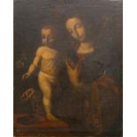 FLEMISH SCHOOL (17th century) Madonna and Child Oil on canvas, in a carved giltwood frame.