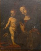 FLEMISH SCHOOL (17th century) Madonna and Child Oil on canvas, in a carved giltwood frame.