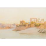 JOHN VARLEY JNR (1850-1933) British The Temple of Isis of Philae Pencil and watercolour,