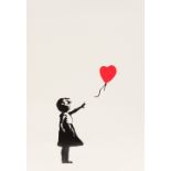 After BANKSY (born 1974) Girl with Balloon Print, with West Country Prince stamp to verso,