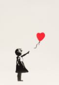 After BANKSY (born 1974) Girl with Balloon Print, with West Country Prince stamp to verso,