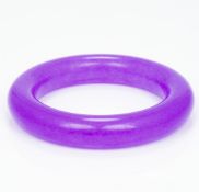 A lavender jade bangle Of plain circular form. 8.5 cm diameter.