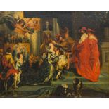 Follower of RUBENS The Crowning of Marie de' Medici Oil on canvas, framed. 80 x 63 cm.
