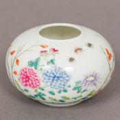 A small Chinese porcelain water pot Of squat form,