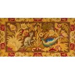 A pair of 19th century petit point embroidered panels One centred with dragons,