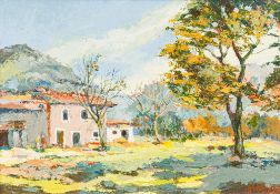 HUTTON (20th century) Continental Orient, Mallorca Oil on board, signed, inscribed to verso, framed.