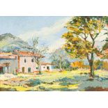 HUTTON (20th century) Continental Orient, Mallorca Oil on board, signed, inscribed to verso, framed.