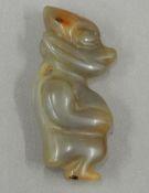 A Chinese jade figure pendant. 7 cm high.