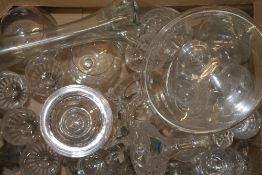 Three boxes of various glassware