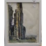 ORLANDO GREENWOOD (1892-1989), Abbey Ruins, watercolour, unsigned, framed and glazed. 26.5 x 34.