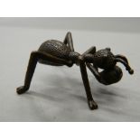 A Japanese bronze model of an ant. 5 cm long.