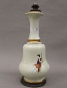 A Victorian opaline lamp base. 40 cm high.