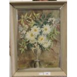 EILEEN SIGERS, Still Life of Flowers, oil on board, framed. 25 x 34.5 cm.