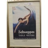 Schweppes framed advert. 31 x 43.5 cm overall.