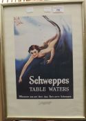 Schweppes framed advert. 31 x 43.5 cm overall.